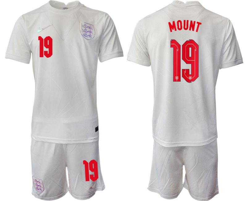 Men 2022 World Cup National Team England home white #19 Soccer Jersey